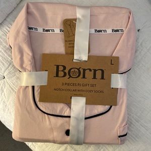 NWT Pink Born Pajamas set - missing socks! Extremely soft!